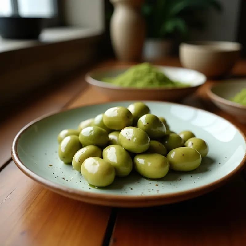 Cacahuates Japoneses con Glaseado de Matcha y Azúcar de Coco: Snack Dulce y Crujiente