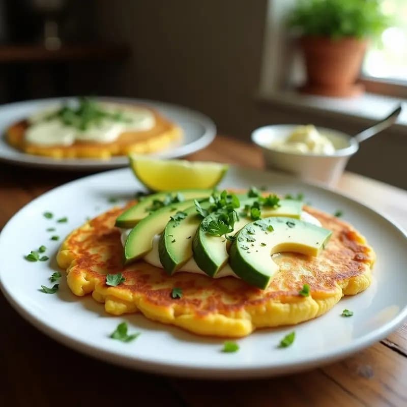 Cachapa Venezolana con Queso de Anacardos y Aguacate: Desayuno Vegano y Sin Lactosa