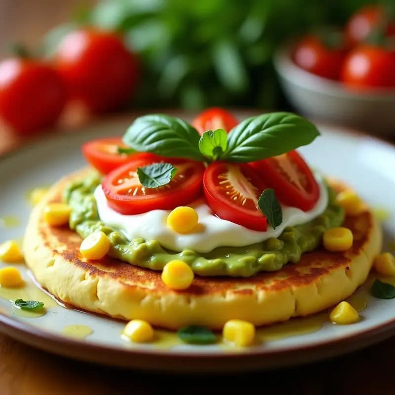 Cachapa con Queso de Buratta y Aguacate: Arepa Venezolana Dulce-Salada en 20 Minutos