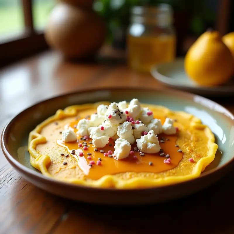 Cachapa con Queso de Cabra y Miel de Guayaba: Desayuno Venezolano Dulce-Salado