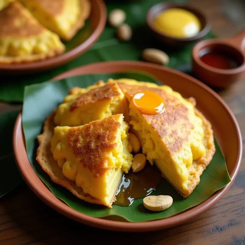 Cachapa con Queso de Maní y Miel de Caña: Arepa Dulce Venezolana Sin Lácteos