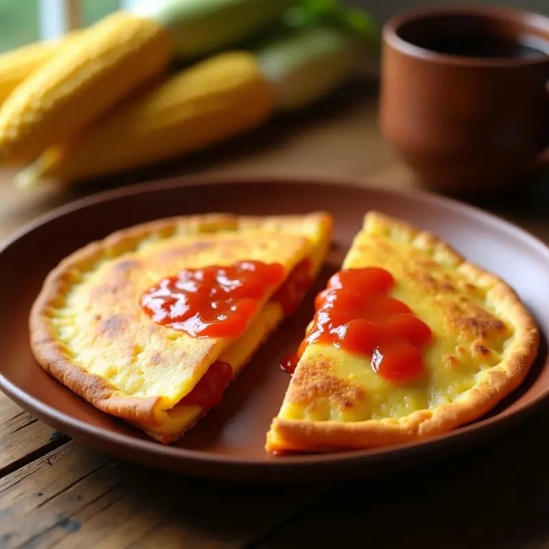 Cachapa con Queso de Mano y Mantequilla de Achiote: Desayuno Venezolano Auténtico