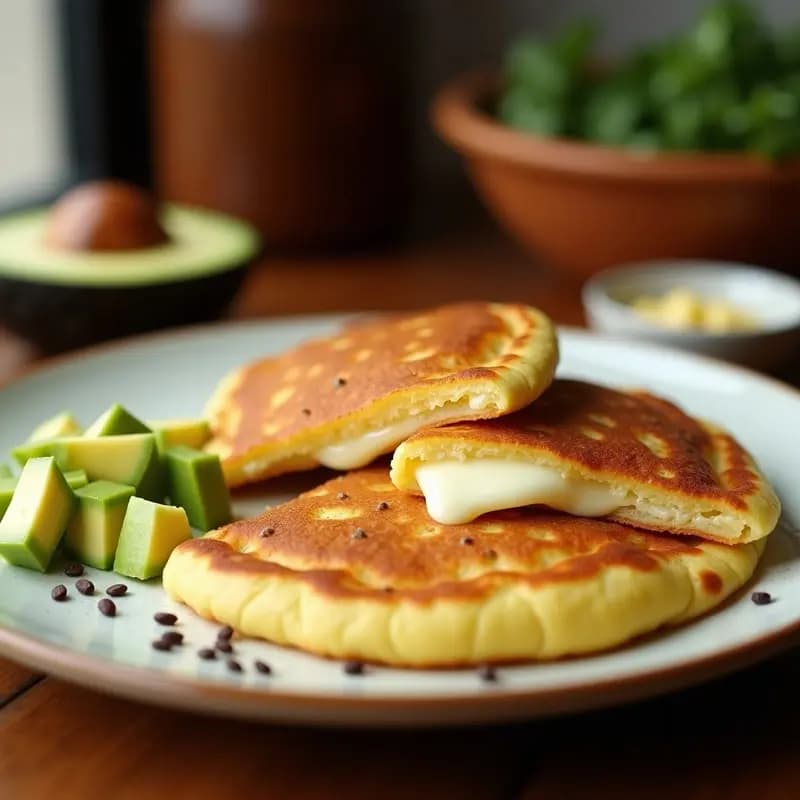 Cachapa con Queso de Mano y Semillas de Chía: Receta Venezolana sin Harina para Desayuno