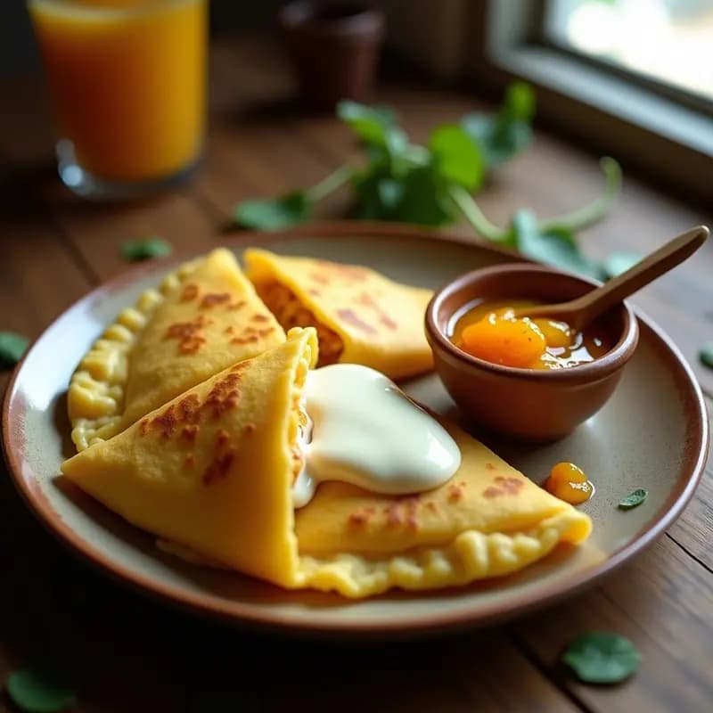 Cachapa Venezolana con Queso de Mano y Mermelada de Parchita: Desayuno Dulce-Salado