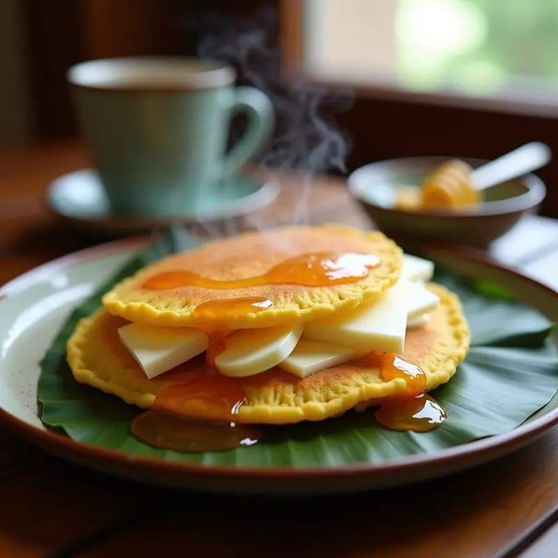 Cachapa con Queso de Mano y Miel de Abeja: Desayuno Venezuelano Dulce-Salado
