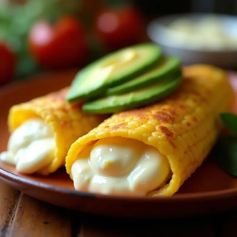 Cachapa con Queso de Mozzarella Vegana y Aguacate: Receta Venezolana Sin Harina