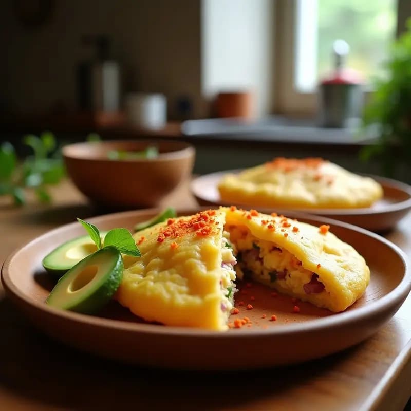 Cachapa de Yuca y Queso de Soja: Desayuno Venezolano Vegano con Toque de Pimentón