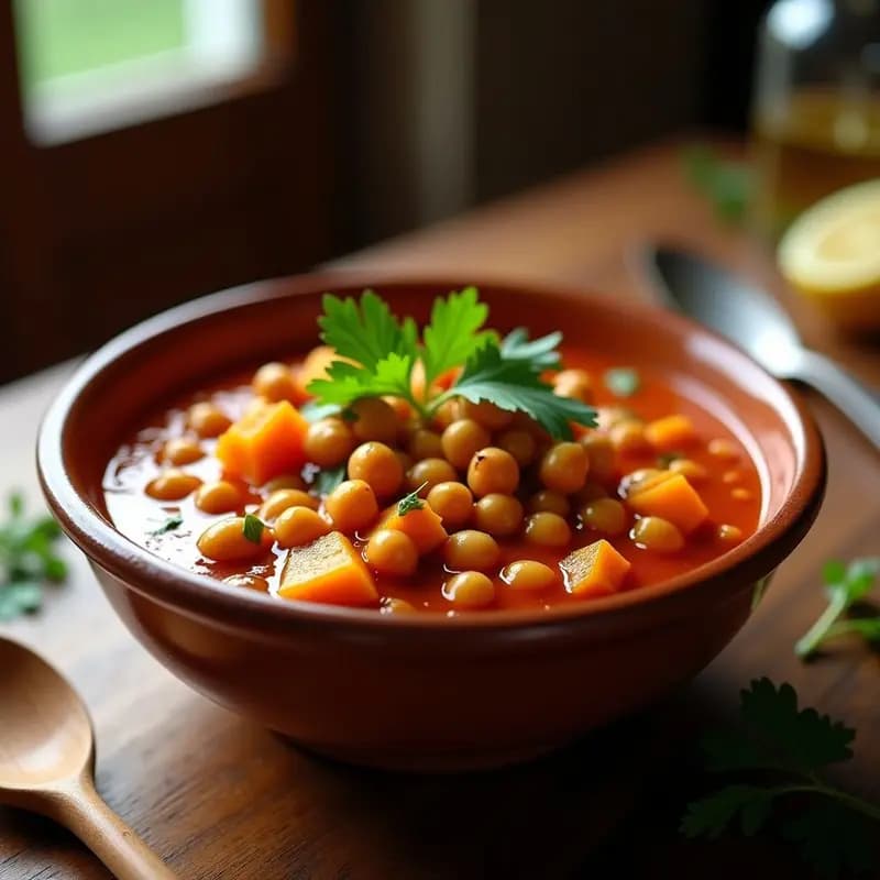 Cachupa de Garbanzos y Calabaza: Estofado Caboverdiano Vegano en Olla Lenta