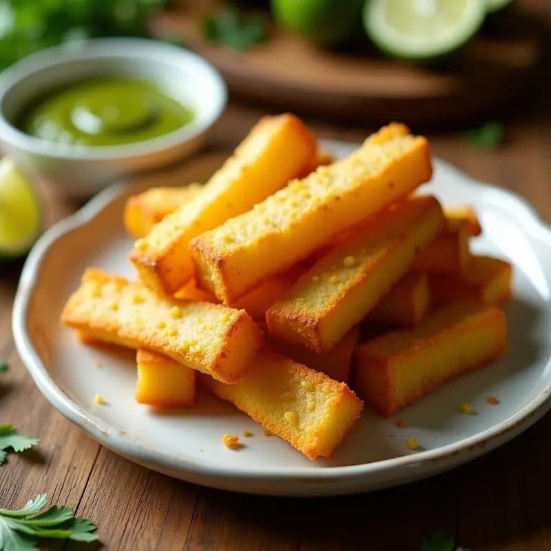 Cacos de Yuca con Mojo de Cilantro y Ajo: Aperitivo Venezolano Crujiente