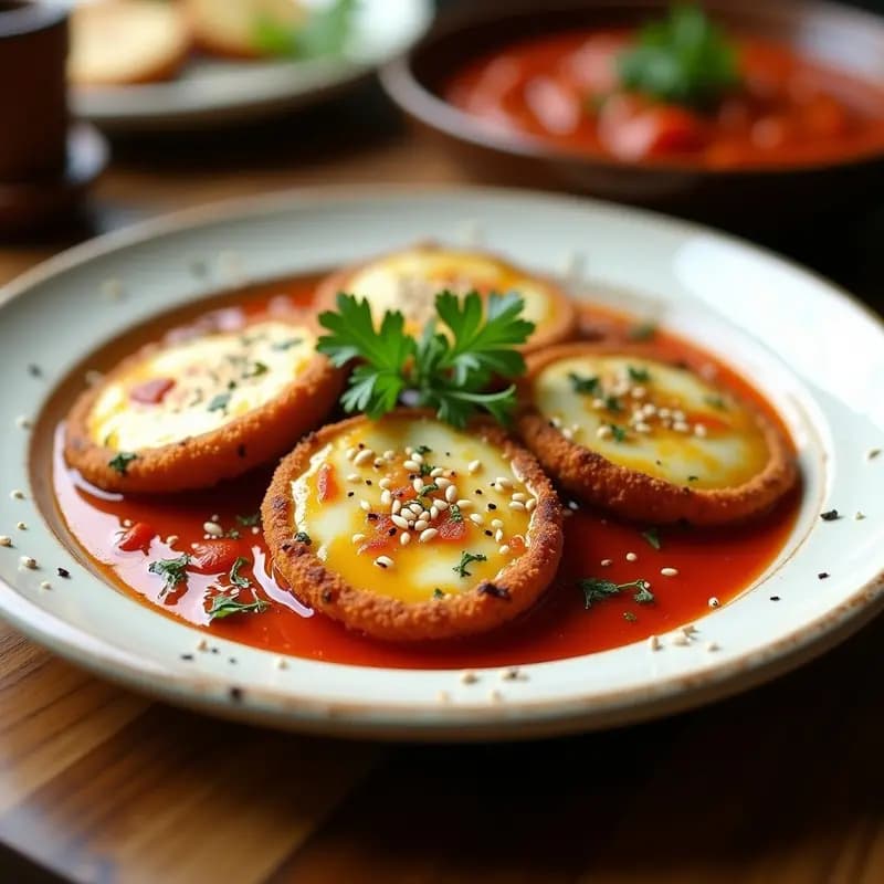 Cadá de Berenjena con Salsa de Tomate y Queso Halloumi: Receta Turca en Airfryer