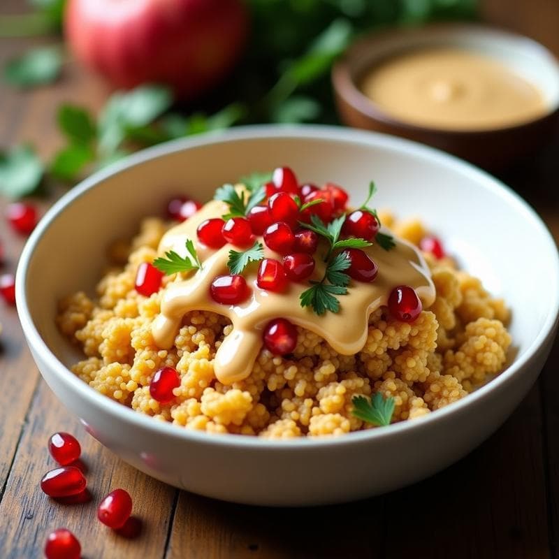 Cadaif de Coliflor con Salsa de Tahini y Granada: Receta Libanesa Sin Gluten