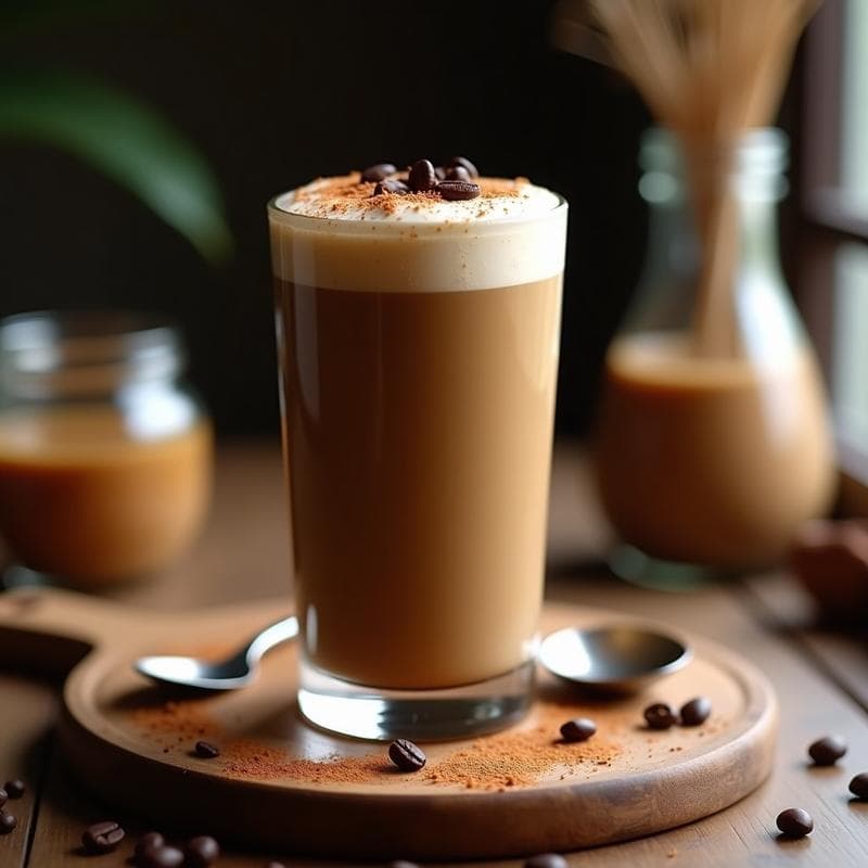 Bebida de Café y Cacao con Especias y Mantequilla de Cacahuete: Latte Keto Bulgurproof en 5 Minutos