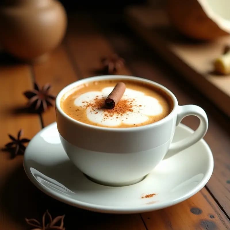 Bebida de Café con Especias de Canela y Clavo de Olor: Latte Indio Ayurvédico Sin Lactosa