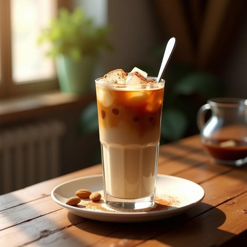 Café Helado con Leche de Almendras y Esencia de Vainilla: Bebida Vegana Sin Lactosa para Verano