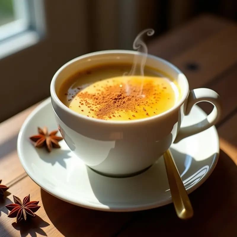 Bebida de Café con Leche de Cúrcuma y Especias: Golden Latte para Desayunar