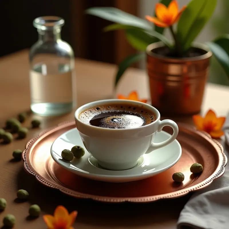 Café Turco con Cardamomo y Azahar: Bebida Tradicional con Toque Floral