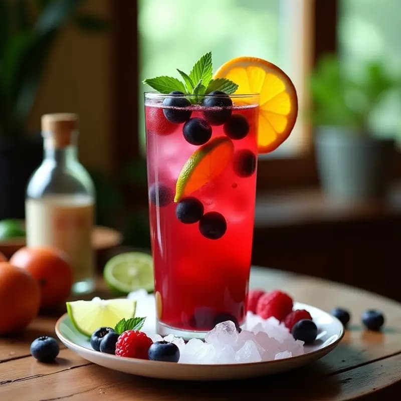 Caipirinha de Frutos del Bosque con Cachaça y Limón Verde: Bebida Brasileña Fresca y Afrutada