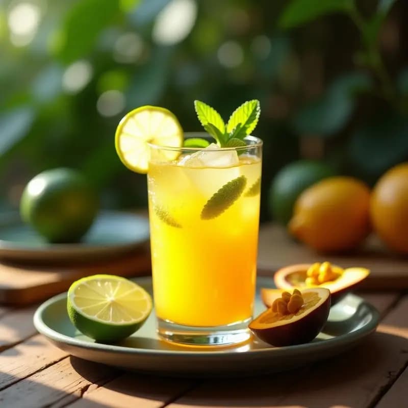 Caipirinha de Maracuyá y Cúrcuma: Cóctel Brasileño Antiinflamatorio Sin Alcohol