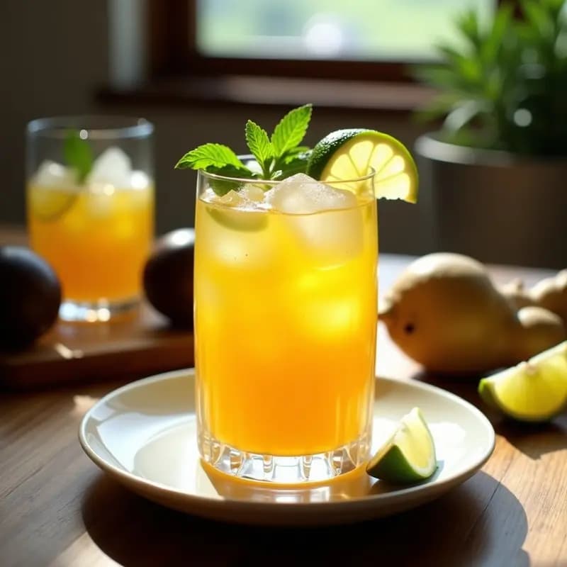 Caipirinha de Maracuyá y Jengibre: Cóctel Brasilero Refrescante y Sin Alcohol