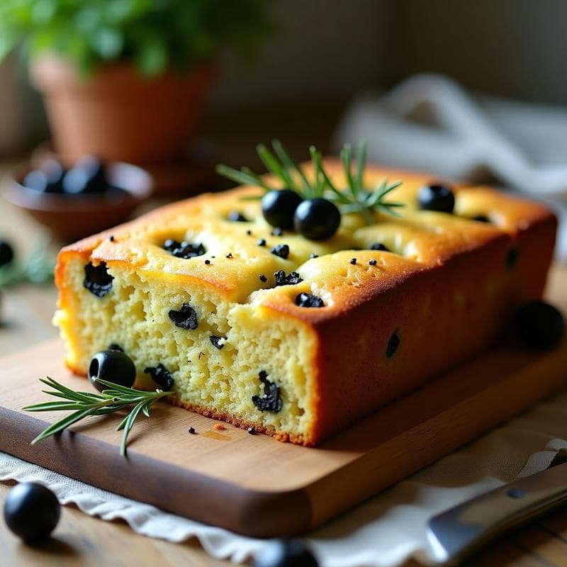 Cake de Zucchini y Aceitunas Negras con Hierbas Provenzales: Receta Sin Harina y Sin Lactosa