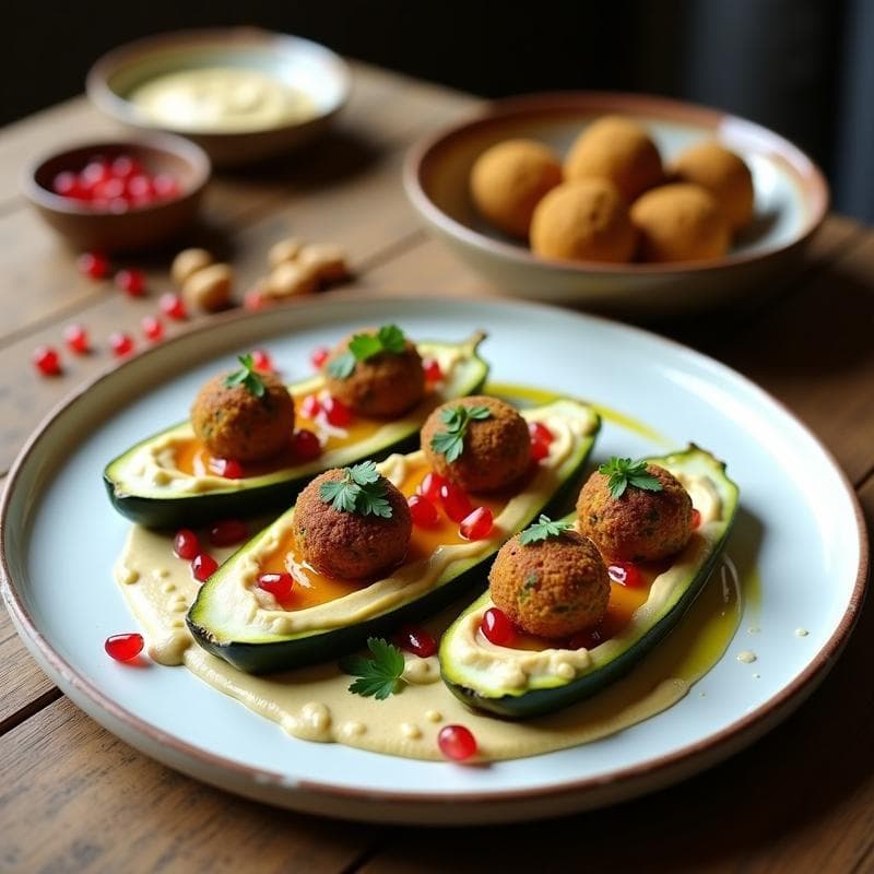 Calabacín Relleno de Falafel y Hummus: Receta Libanesas en 30 Minutos
