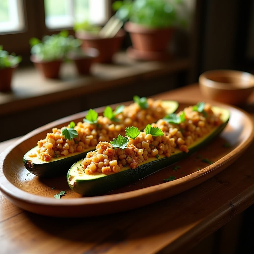 Relleno de Calabacín con Carne de Ostras y Salsa de Oporto: Receta Portuguesa Gourmet