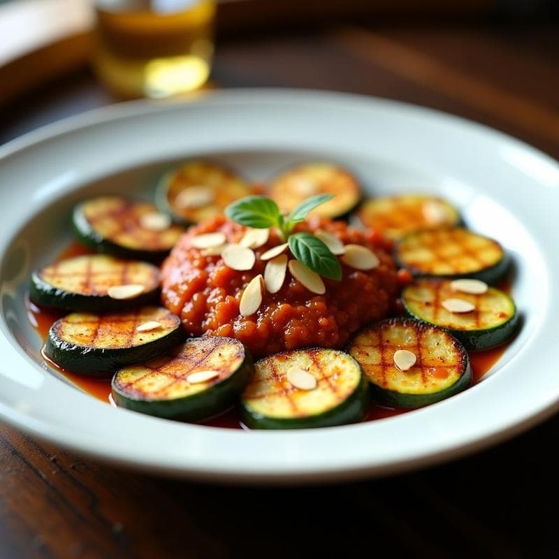 Calabacines Asados con Romesco de Almendras: Receta en Airfryer Sin Aceite y Alta en Sabor