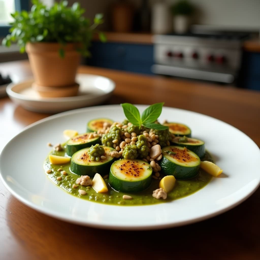 Calabacines en Espiral con Salsa Pesto de Albahaca y Nueces: Receta Italiana Vegana y Sin Gluten