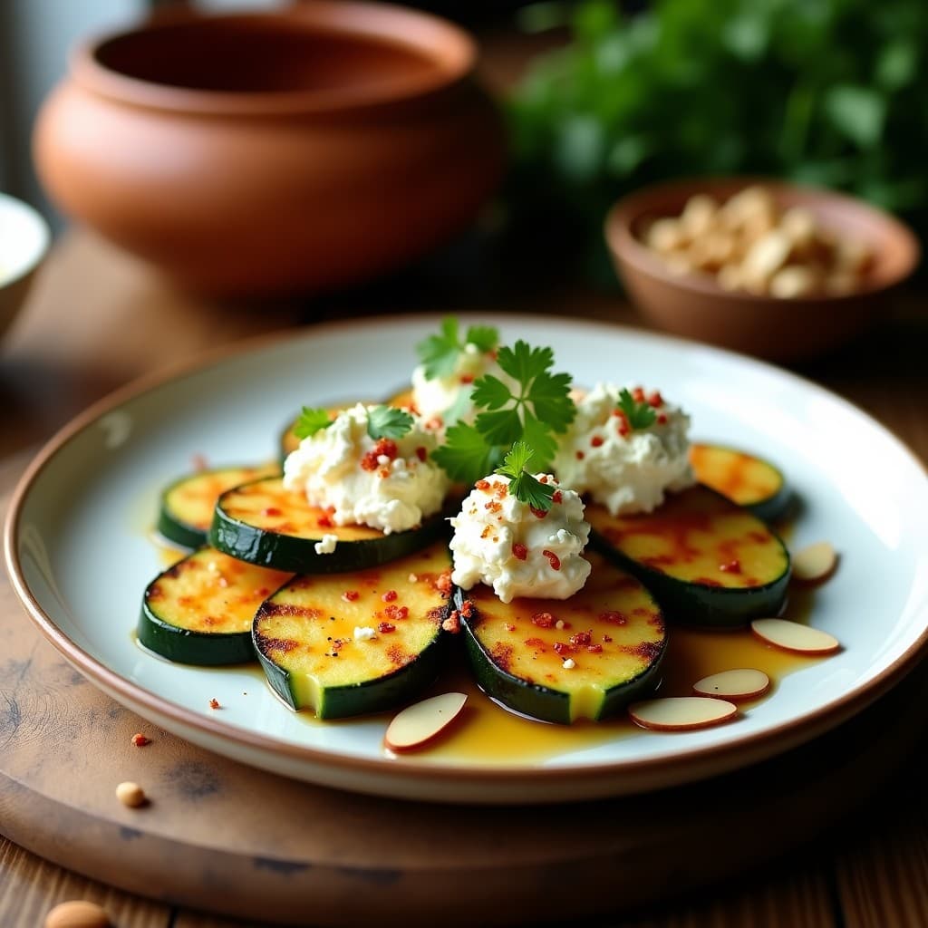 Calabacines Asados con Harissa y Queso de Cabra: Receta Tunezina en Airfryer