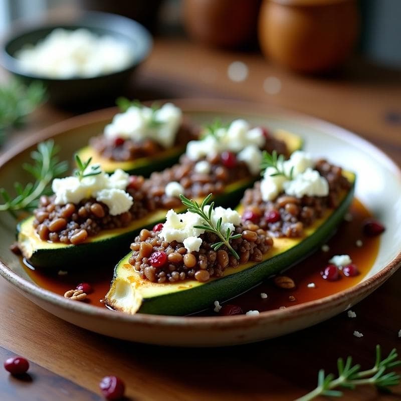 Calabacines Rellenos de Arroz Salvaje y Arándanos: Receta Americana Keto en Horno