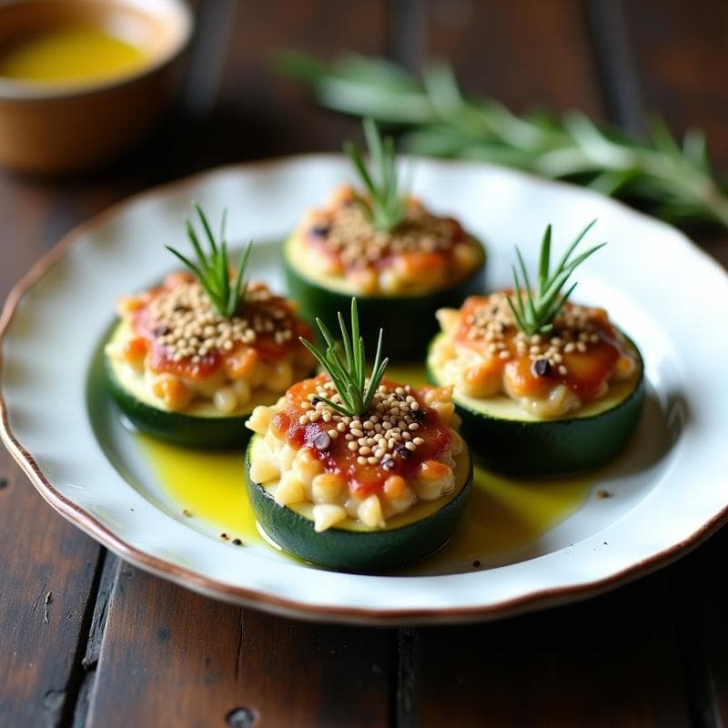 Calabacines Rellenos de Arroz Salvaje y Champiñones Portobello: Receta en Thermomix Sin Lácteos