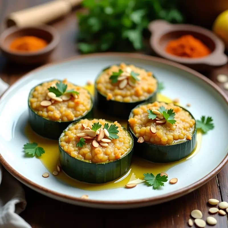 Calabacines Rellenos de Bulghur y Pasas al Estilo Libanes: Receta Vegana con Toque Árabe