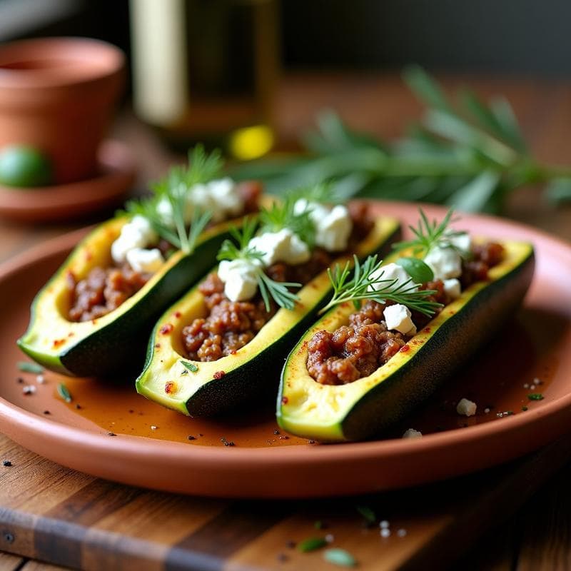 Calabacines Rellenos de Carne Picada y Queso Feta: Receta Griega en Airfryer