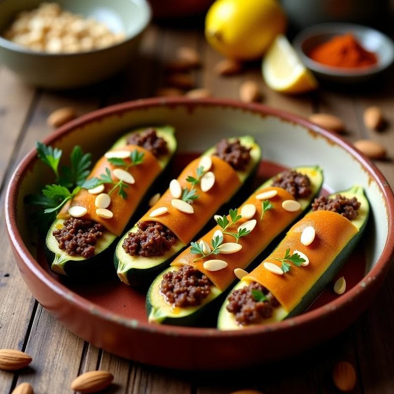 Calabacines Rellenos de Carne Picada y Ciruelas Pasas: Receta Marroquí con Toque Dulce-Salado