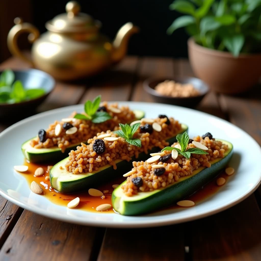Calabacines Rellenos de carne de Cordero y Arroz Basmati: Receta Árabe con Especias Ras el Hanout