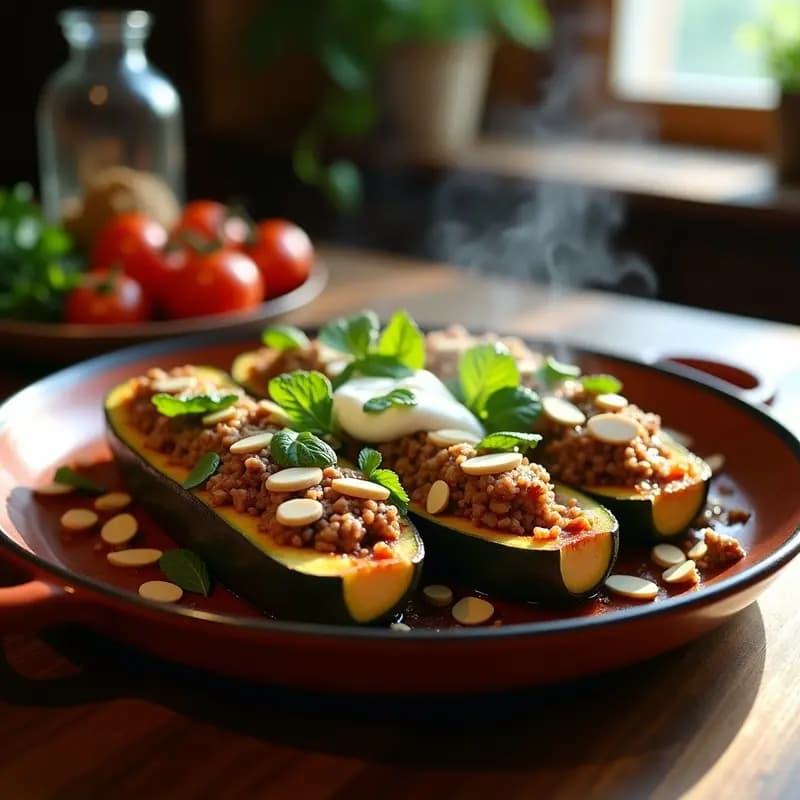 Calabacines Rellenos de Carne de Cordero y Ciruelas Pasas: Receta Persa en Horno
