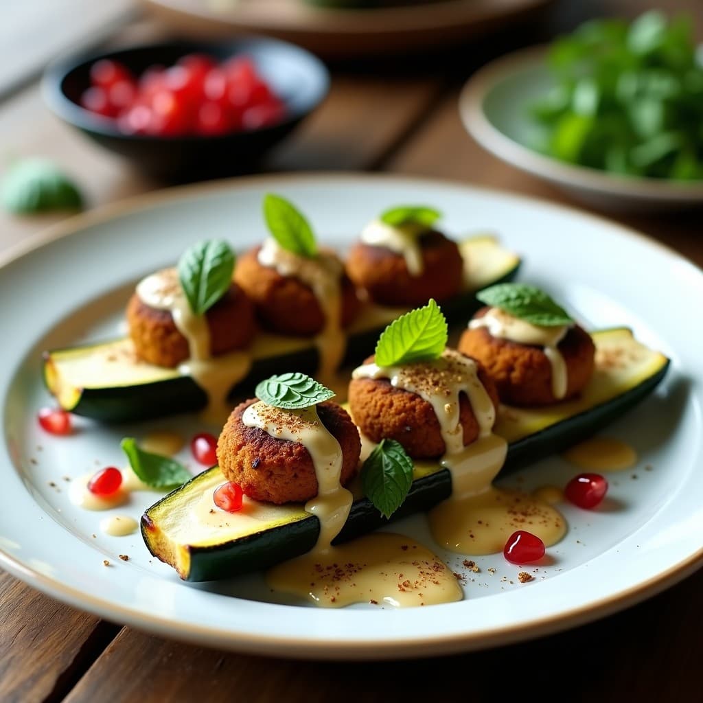 Calabacines Rellenos de Falafel y Tahini: Receta Harréa en Airfryer Sin Aceite