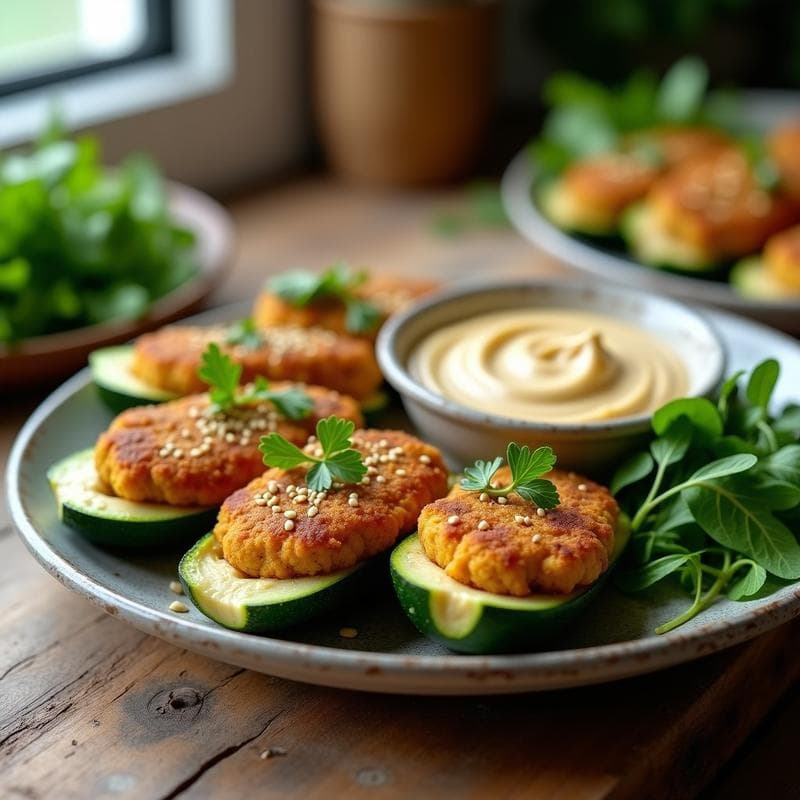 Calabacines Rellenos de Falafel y Hummus: Receta Vegana y Sin Gluten en Airfryer