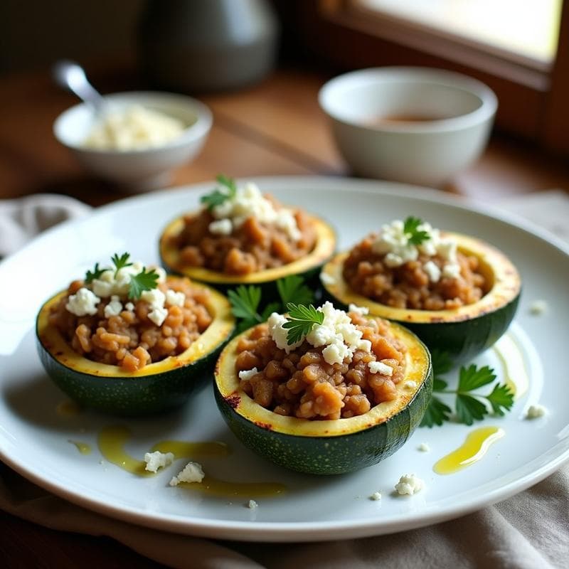 Calabacines Rellenos de Querno y Arroz Salvaje: Receta en Airfryer Alta en Fibra