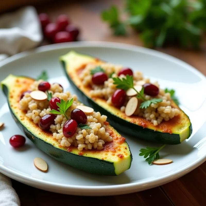 Calabacines Rellenos de Quinoa y Arándanos Deshidratados: Receta en Airfryer con Contraste Dulce-Salado