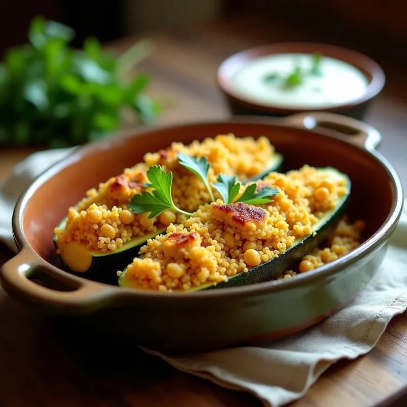 Calabacines Rellenos de Quinoa y Curry: Receta Vegetariana al Horno en 30 Minutos