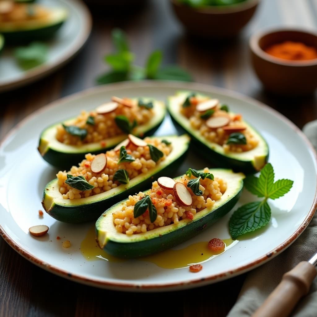 Calabacines Rellenos de Quinoa, Espinacas y Pasas con Touch de Canela: Receta en Olla Exprés