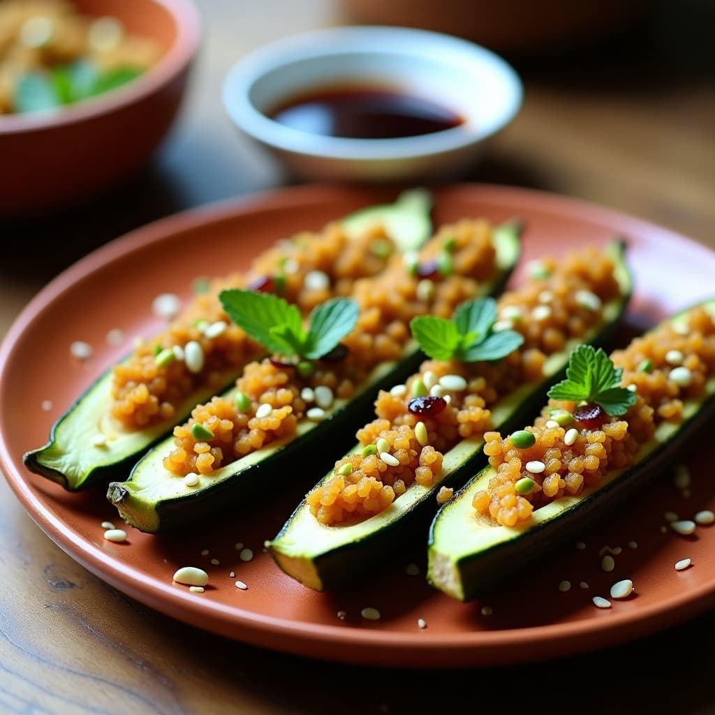 Calabacines Rellenos de Quinoa y Higos con Salsa de Reducción de Vinagre Balsámico: Receta Turca Vegana