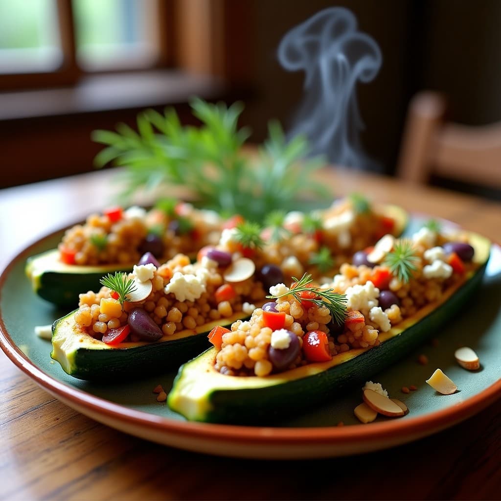 Calabacines Rellenos de Quinoa y Pisto con Toque de Azafrán: Receta Española Sin Gluten