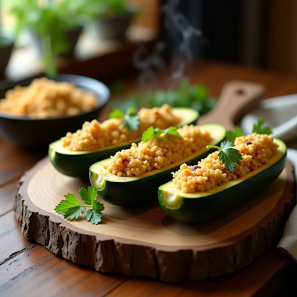 Calabacines Rellenos de Quinoa y Queso de Anacardos: Receta Libanesa en Airfryer Sin Lácteos