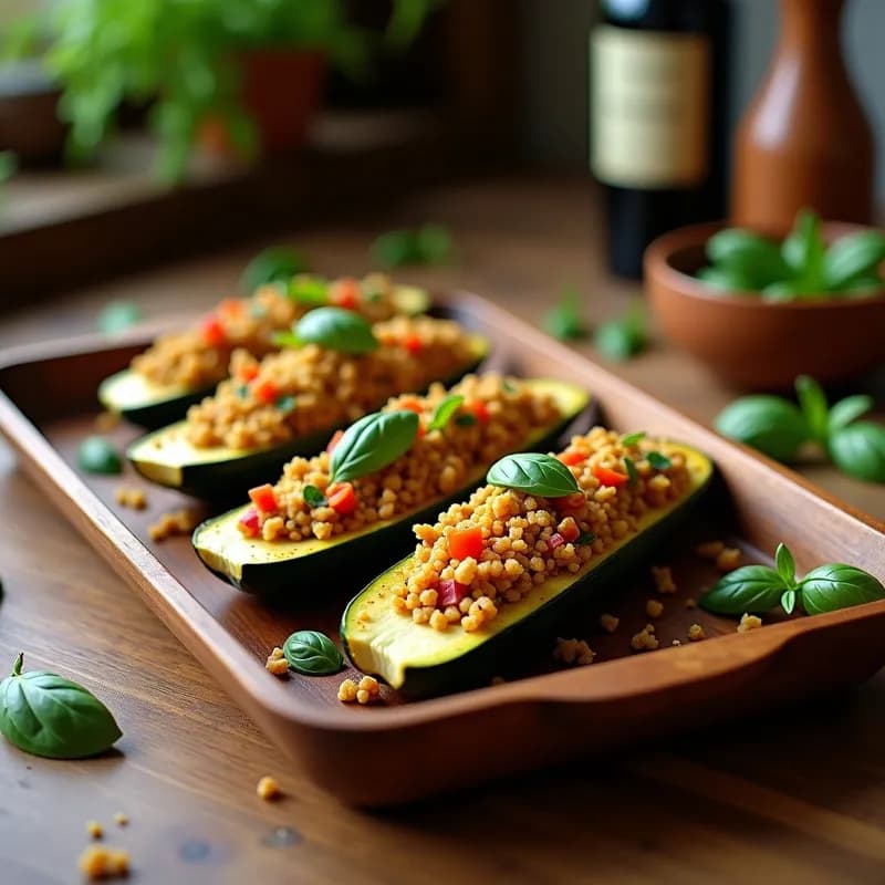 Calabacines Rellenos de Quinoa y Tofu Ahumado: Receta Vegana Alta en Proteína