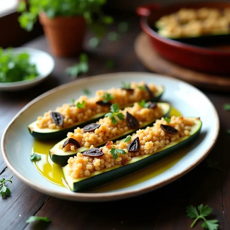 Calabacines Rellenos de Quinoa y Trufa: Receta en Horno Sin Gluten y Alta en Proteína