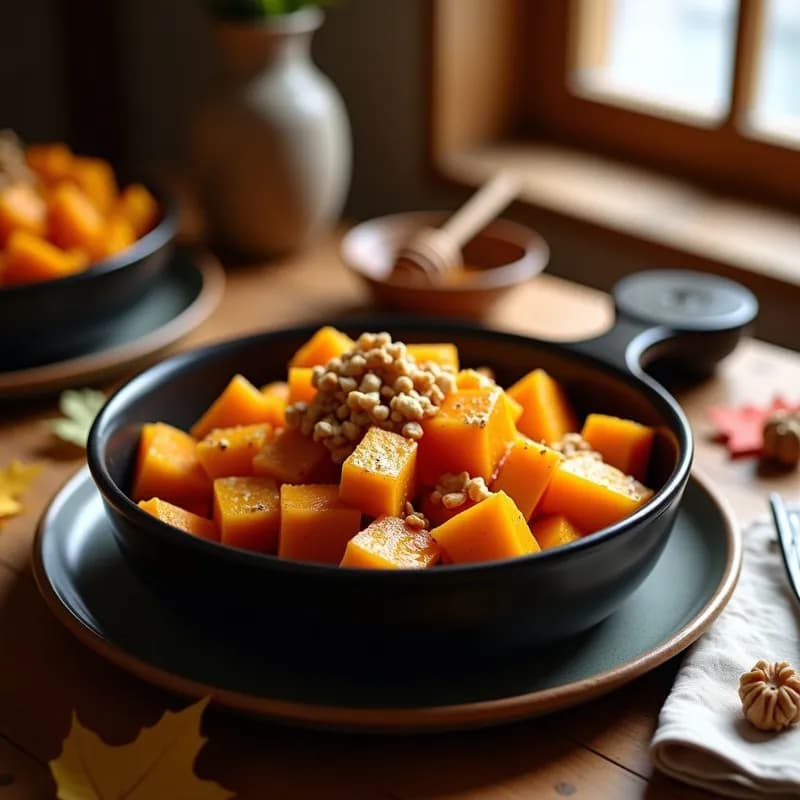 Calabaza Asada con Miel y Nueces: Receta Crujiente en Airfryer en 15 Minutos