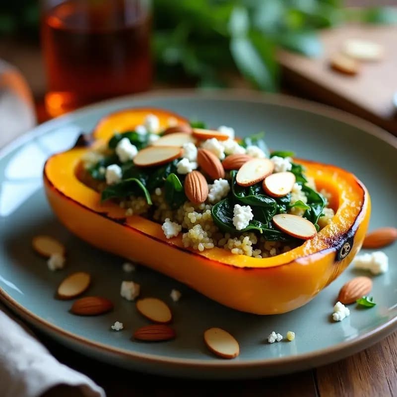 Calabaza Asada Rellena de Quinoa y Espinacas: Receta Vegetariana Alta en Proteínas