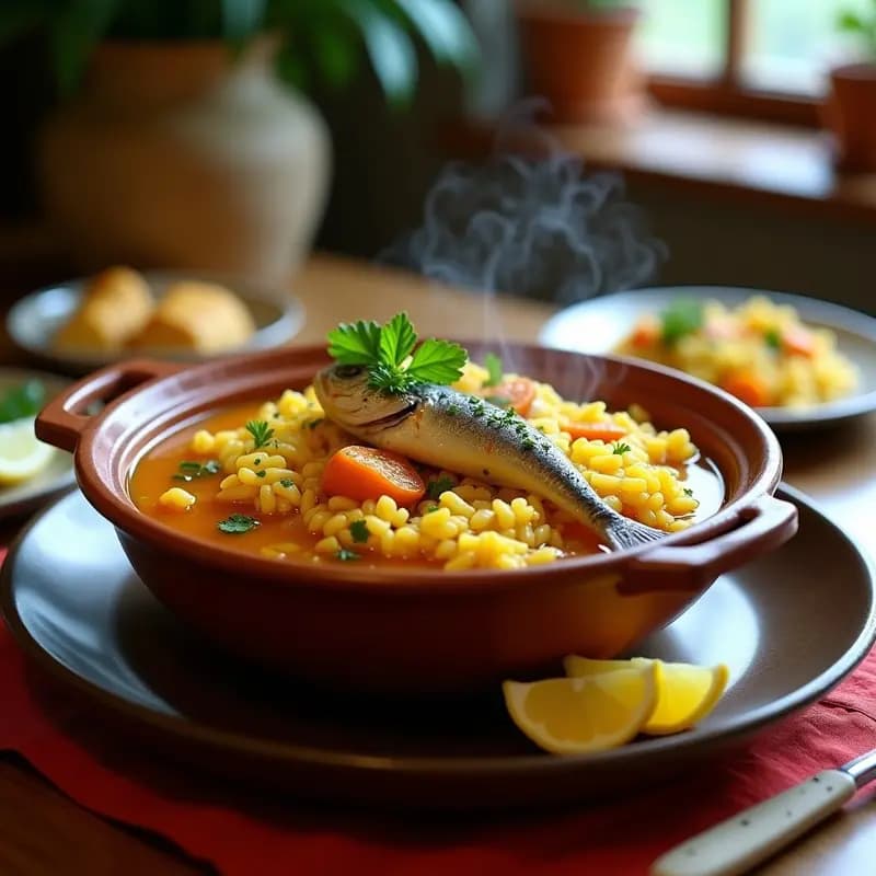 Caldero Murciano: Arroz con Pescados de Roca y Azafrán, Tradición del Mar Menor